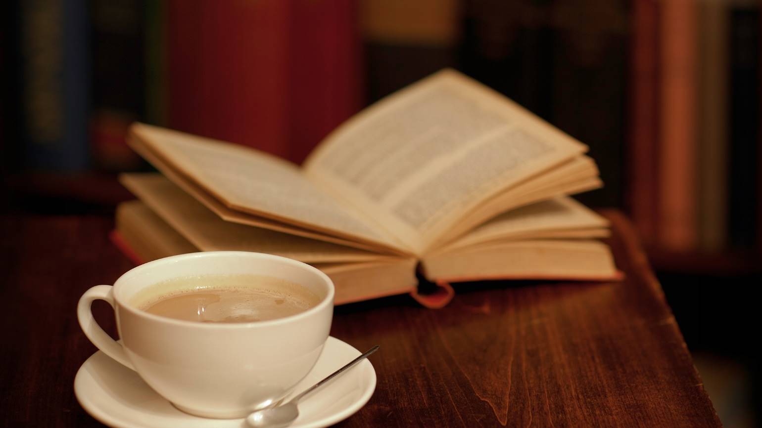 Book next to coffee
