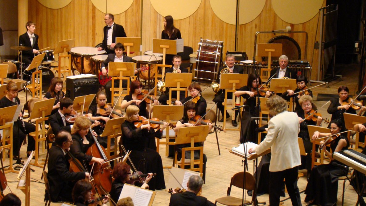 Orchestra playing