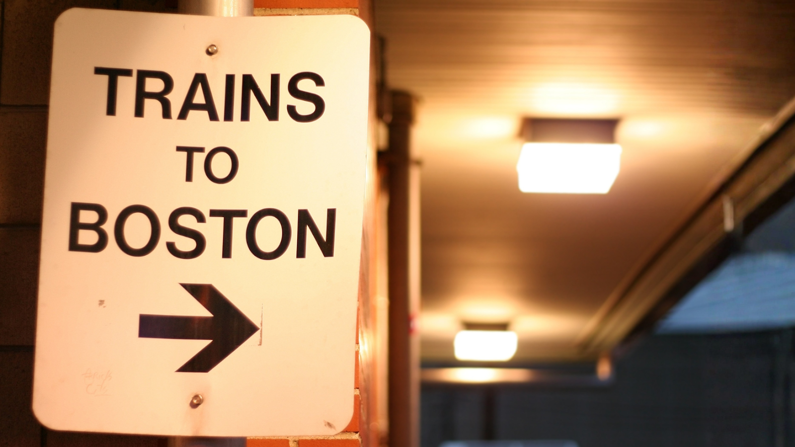train sign to boston